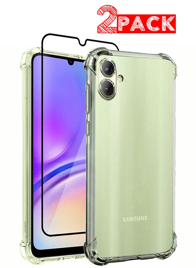 MARGOUN 2 Pack for Samsung Galaxy A05 Gorilla Case and Screen Protector Shock-Absorption Flexible Clear TPU Rubber Protective Cell Phone Cover Slim Fit Transparent Protective Case Cover Clear - Image 1