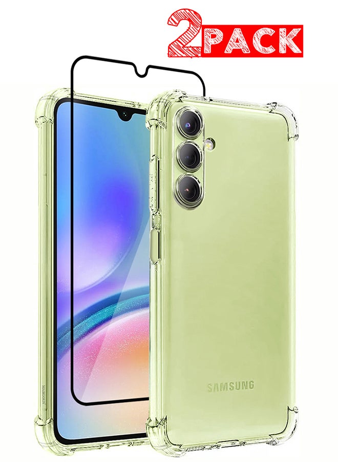 MARGOUN 2 Pack for Samsung Galaxy A05s 5G Gorilla Case and Screen Protector Shock-Absorption Flexible Clear TPU Rubber Protective Cell Phone Cover Slim Fit Transparent Protective Case Cover Clear - Image 1