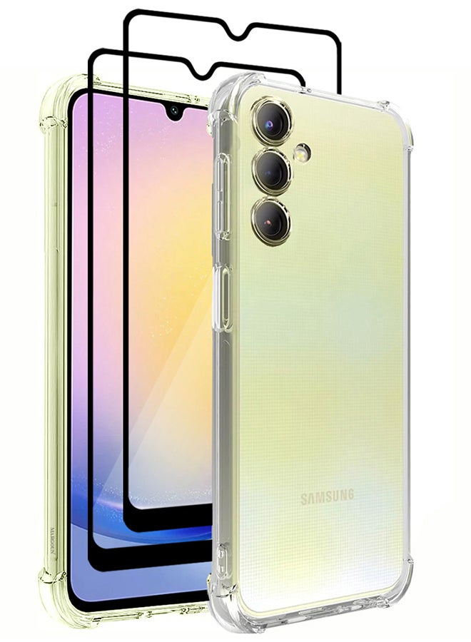 MARGOUN 3 Pack for Samsung Galaxy A25 5G Gorilla Case and 2 Screen Protectors Shock-Absorption Flexible Clear TPU Rubber Protective Cell Phone Cover Slim Fit Transparent Protective Case Cover Clear - Image 2