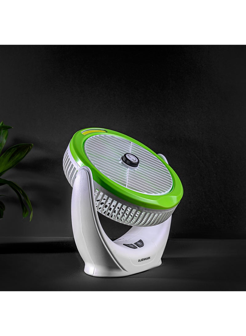 6-Inch Rechargeable Mini Fan With COB Light Long Working Hours And 3 Wind Speed High Performance 2400mAh Lithium Battery OMF1874 Multicolour