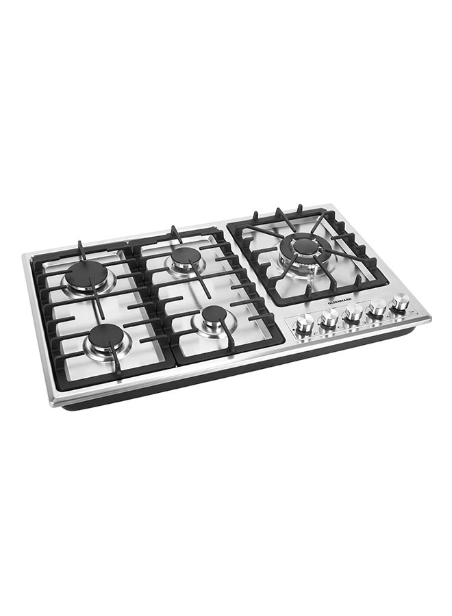 Olsenmark 5 in 1 Gas Hob, 5 Burners Stove with Auto Impulse Ignition, Triple Ring, Rapid, Semi-Rapid and Auxiliary Burners, Low Consumption OMK7034 Silver - Image 2