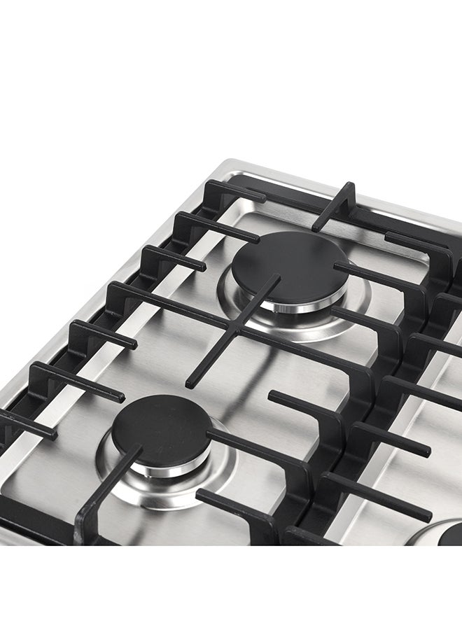 Olsenmark 5 in 1 Gas Hob, 5 Burners Stove with Auto Impulse Ignition, Triple Ring, Rapid, Semi-Rapid and Auxiliary Burners, Low Consumption OMK7034 Silver - Image 5