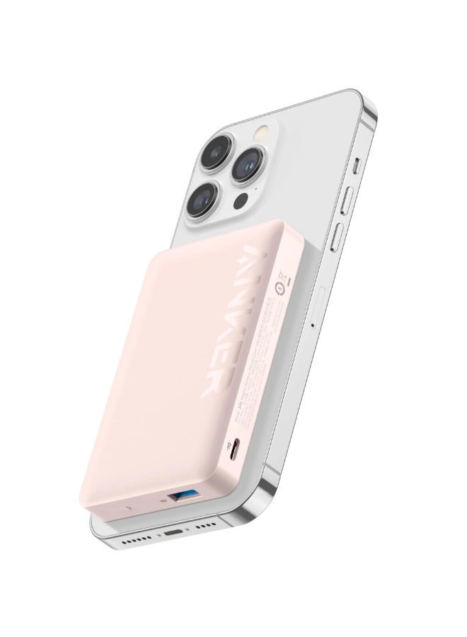 Anker 10000 mAh Anker Magnetic Power Bank 10K, Wireless Portable Charger, 20W Fast Charging Battery Pack with USB-C Compatible with Magsafe, iPhone 15/15 Plus/15 Pro/15 Pro Max, iPhone 14/13/12 Series Pink  - Image 1