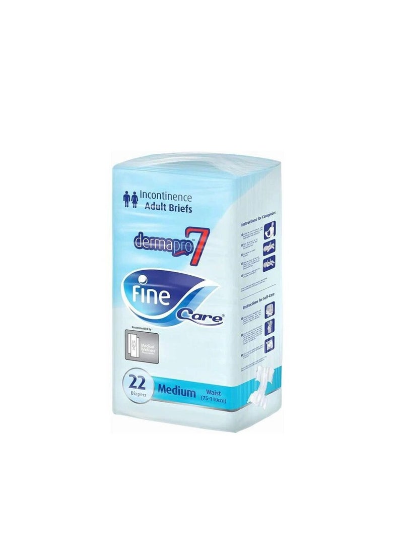 Fine Care Care Incontinence Adult Diapers Breifs Medium Size Waist 75-110 cm Count 20 