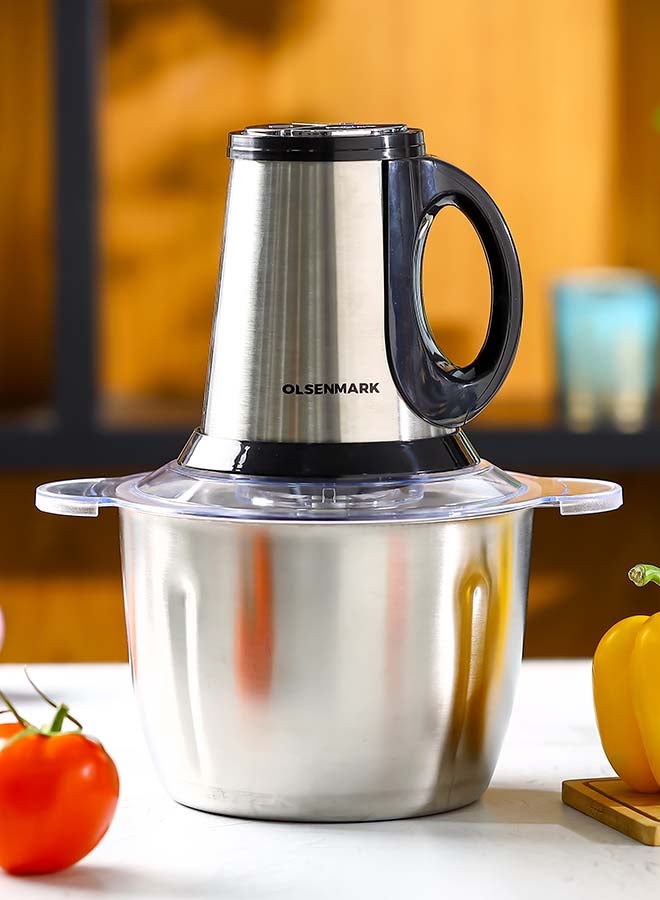 Olsenmark Compact Multi-Purpose Chopping Machine With Stainless Steel Blade Assembly And 4 Blades 3 L 650 W OMC7011 Silver - Image 3