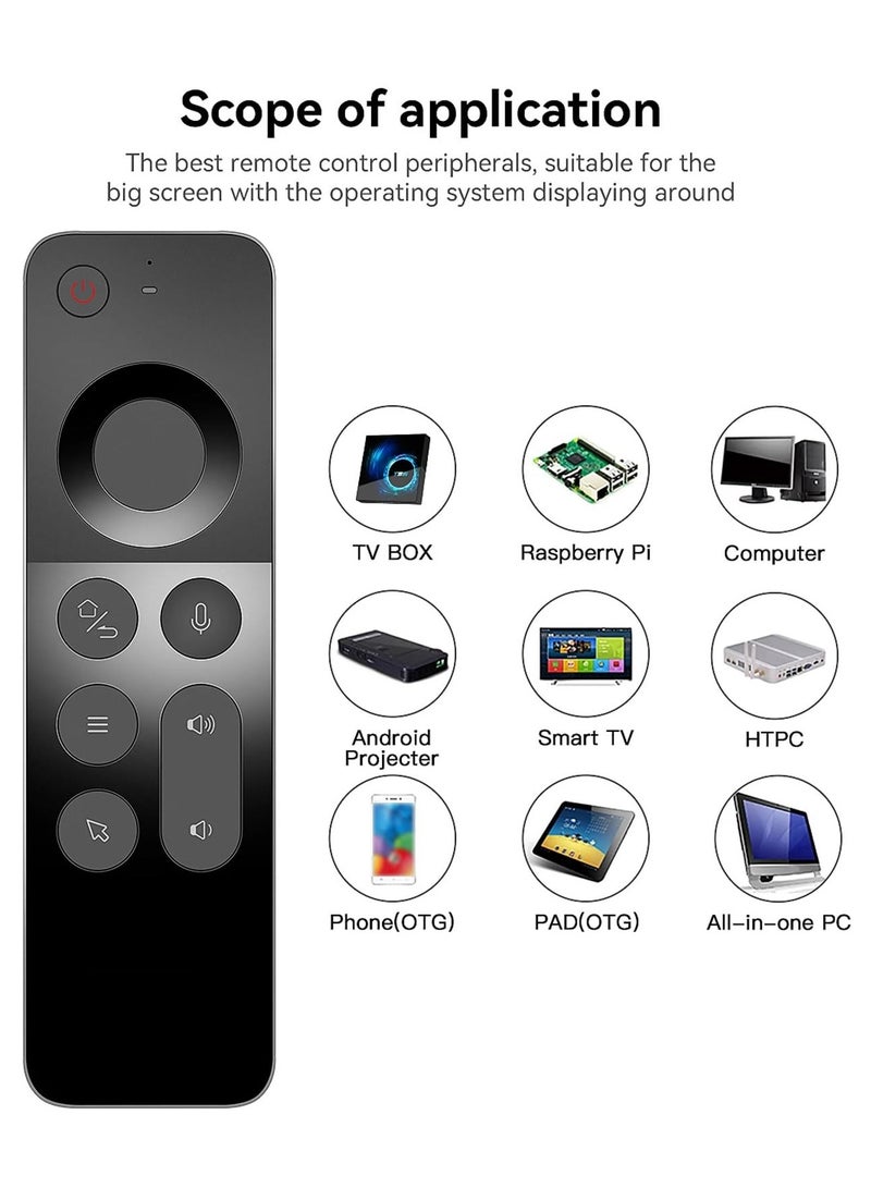 Wownect - W3 Air Mouse 2.4g Wireless Remote Control | 4-in-1 Air Mouse Gyroscope Smart Voice Remote Control Mini Keyboard For Android Tv Box/For Mac Os/For Linux Silver - Image 1