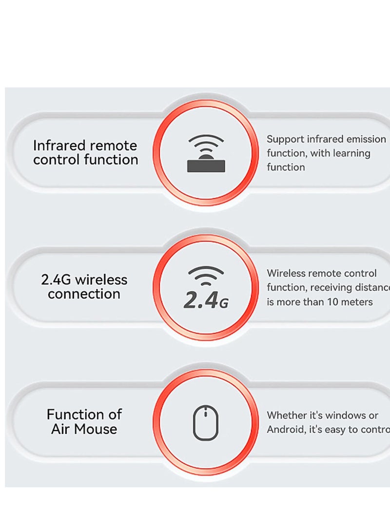 Wownect - W3 Air Mouse 2.4g Wireless Remote Control | 4-in-1 Air Mouse Gyroscope Smart Voice Remote Control Mini Keyboard For Android Tv Box/For Mac Os/For Linux Silver - Image 1