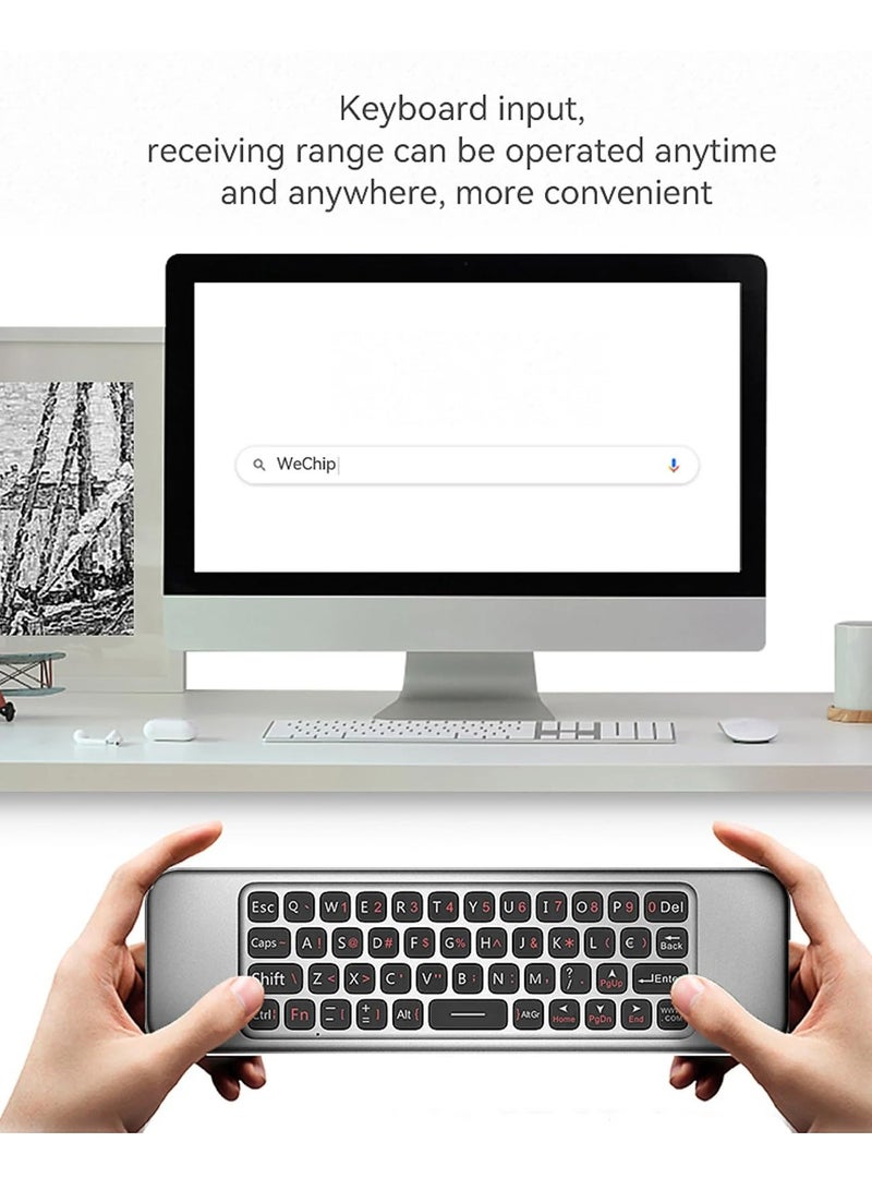 Wownect - W3 Air Mouse 2.4g Wireless Remote Control | 4-in-1 Air Mouse Gyroscope Smart Voice Remote Control Mini Keyboard For Android Tv Box/For Mac Os/For Linux Silver - Image 1