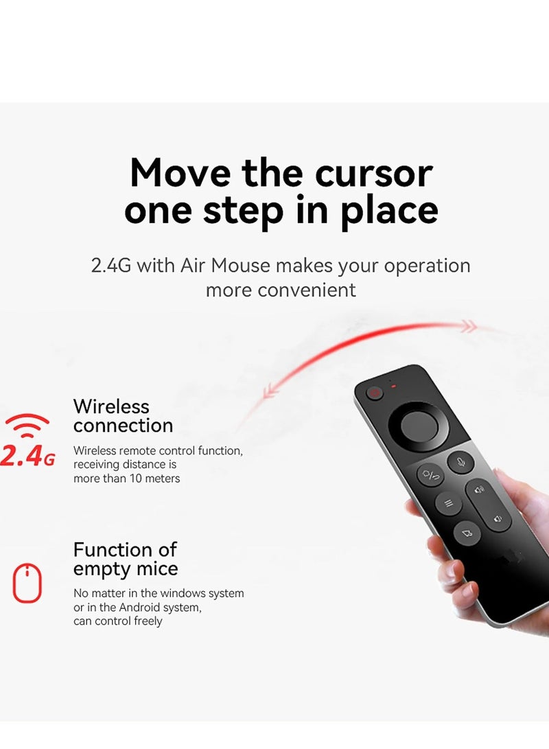 Wownect - W3 Air Mouse 2.4g Wireless Remote Control | 4-in-1 Air Mouse Gyroscope Smart Voice Remote Control Mini Keyboard For Android Tv Box/For Mac Os/For Linux Silver - Image 1