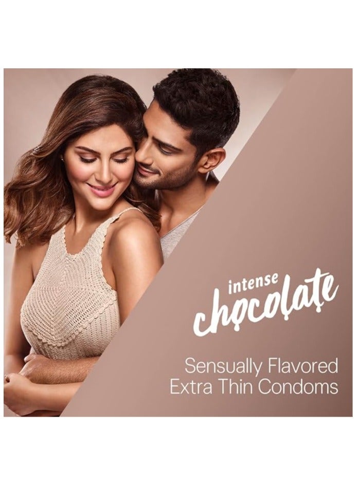 Durex Multiflavored Extra Thin Condoms For Men - Bubblegum, Wild Strawberry, Intense Chocolate - 10 Count (Pack Of 3) | Sensually Flavored Condoms For Fun & Adventure  - Image 2