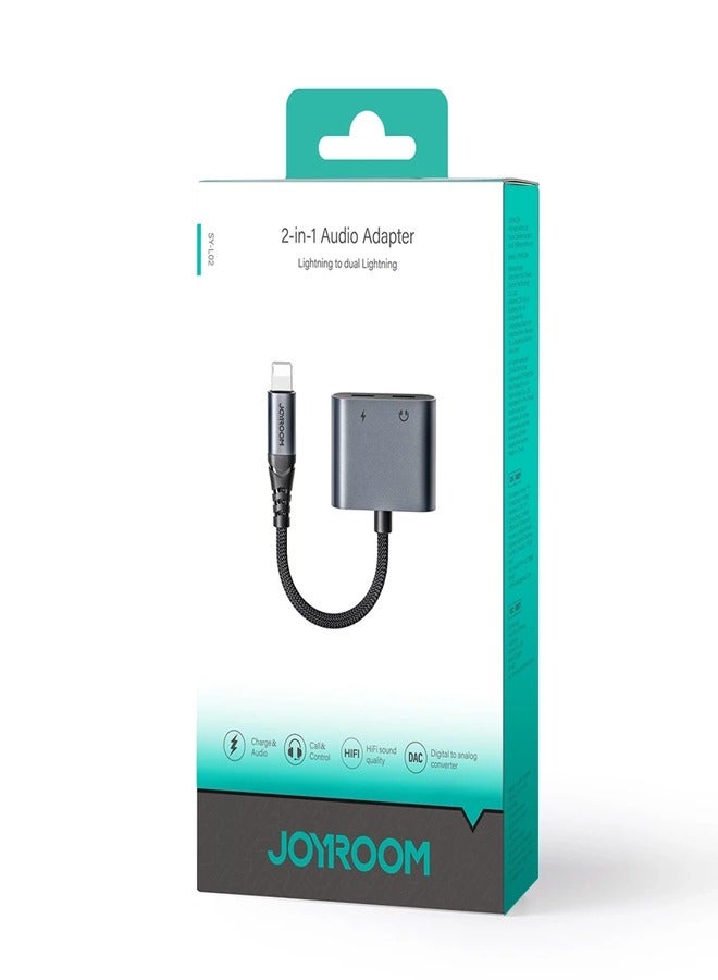 JOYROOM - JOYROOM SY-L02 LIGHTNING TO 2X LIGHTNING DAC ADAPTER 2IN1 black - Image 1