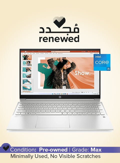 Renewed - Pavilion Laptop With 15.6-Inch Display,Intel Core i5-1235U/10-Core/12th Gen/32GB RAM/1TB PCIe SSD/Intel Iris Xe Graphics/Windows 11 English Silver