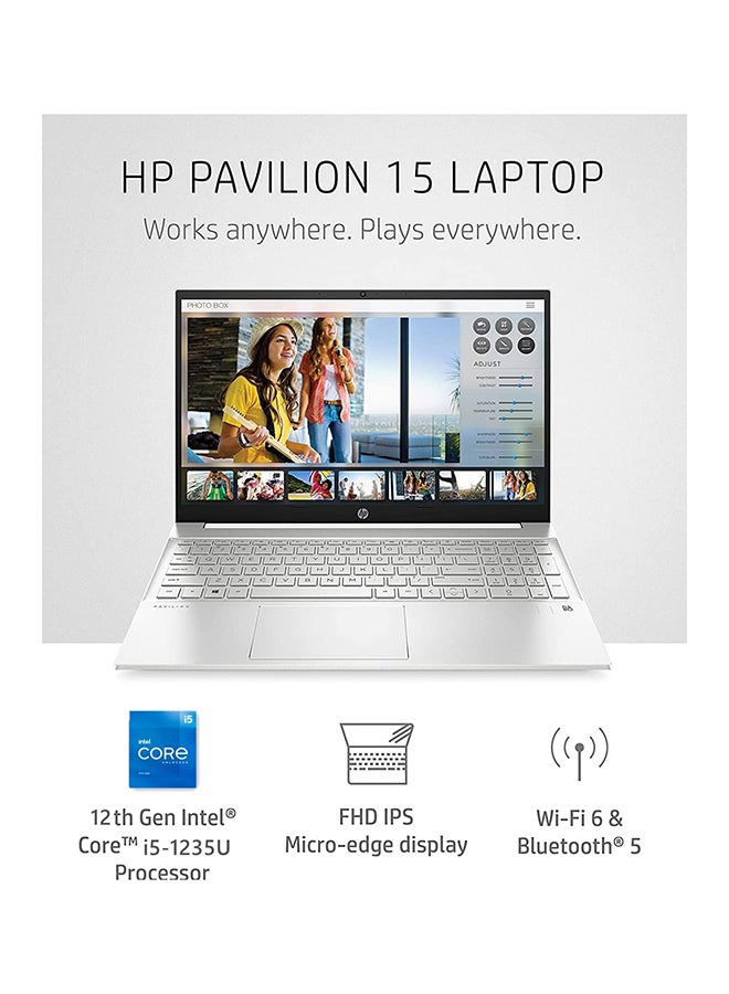 HP - Renewed - Pavilion Laptop With 15.6-Inch Display,Intel Core i5-1235U/10-Core/12th Gen/32GB RAM/1TB PCIe SSD/Intel Iris Xe Graphics/Windows 11 English Silver - Image 1