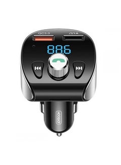 جوي روم JOYROOM FM TRANSMITTER BLUETOOTH 5.0 شاحن سيارة MP3 2X USB TF MICRO SD 18 واط 3 أمبير شحن سريع 3.0 (JR-CL02)  - Image 1
