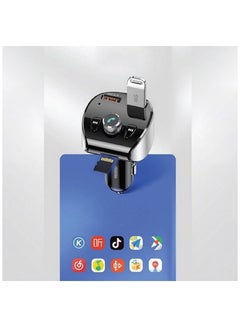 جوي روم JOYROOM FM TRANSMITTER BLUETOOTH 5.0 شاحن سيارة MP3 2X USB TF MICRO SD 18 واط 3 أمبير شحن سريع 3.0 (JR-CL02)  - Image 3
