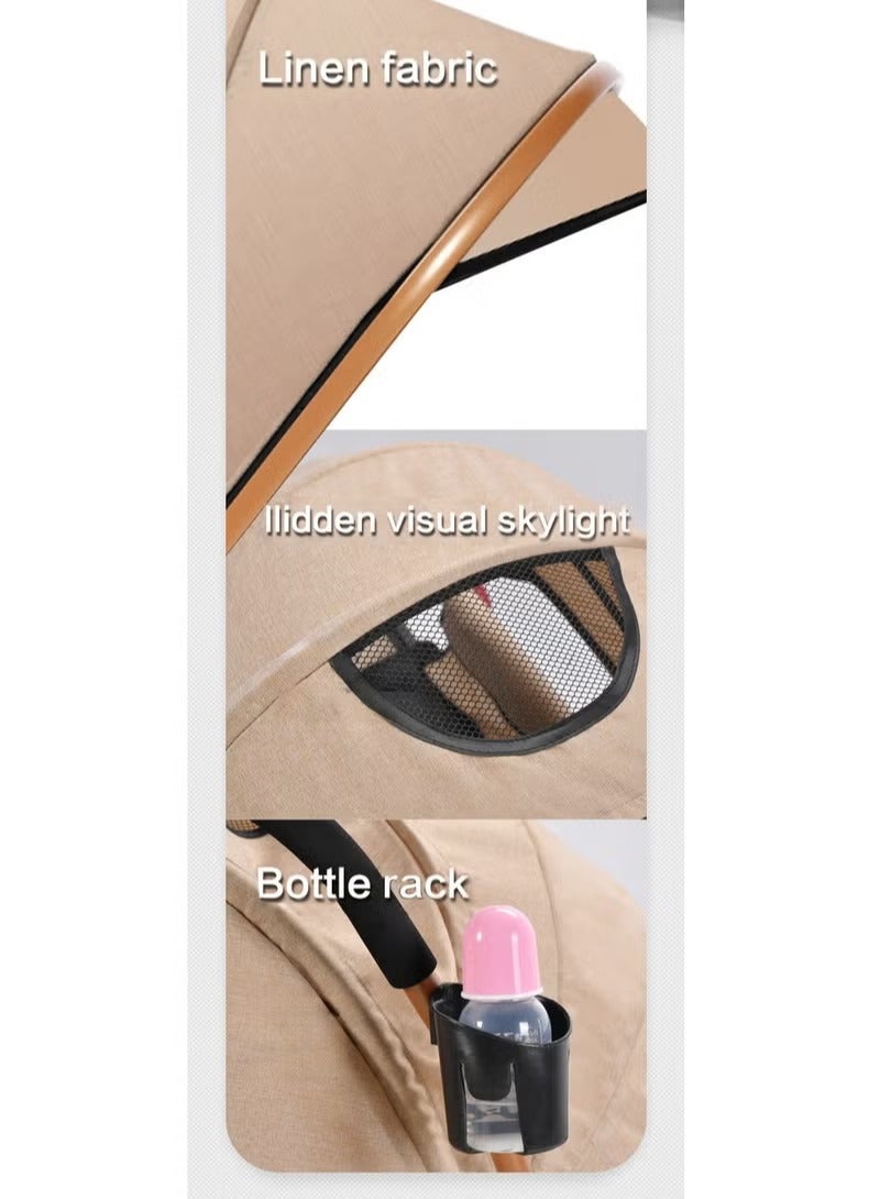 Rock Pow - Two Way Push Portable Infant Adjustable Foldable Baby Stroller Push Stroller and Baby Cart with Handles safety harness Storage Basket Stroller Tray and Cup Holder - Image 1