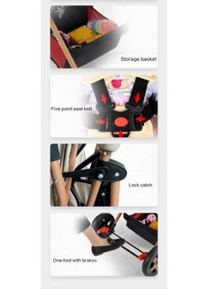 Rock Pow Two Way Push Portable Infant Adjustable Foldable Baby Stroller And Cart With Handles safety Harness Storage Basket, Tray And Cup Holder  - Image 4
