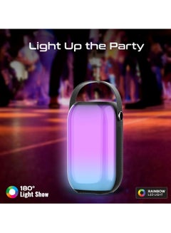 PROMATE Bluetooth Speaker, 20W True Wireless Portable HD Speaker With RGB Lights, IPX5 Water-Resistance, Long Playtime, Quick Music Navigation, USB Port, TF Card Slot And Top Handle, Spectro-20 Black  - Image 3