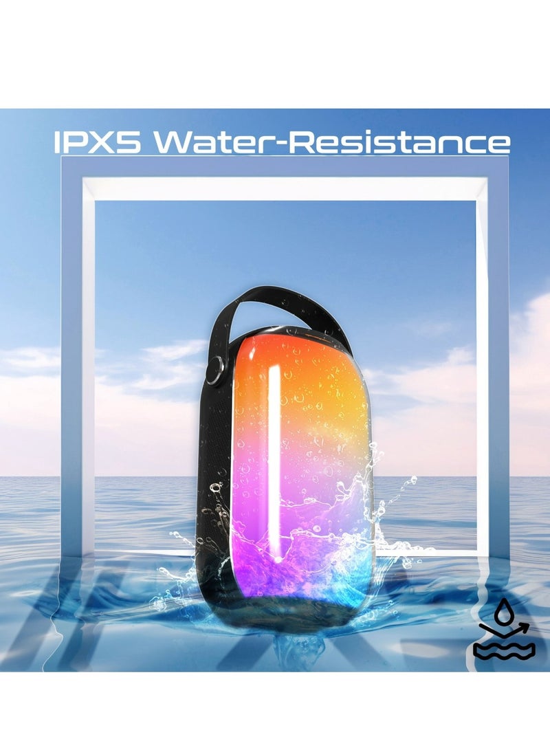 بروميت - مكبر صوت بلوتوث، مكبر صوت محمول لاسلكي عالي الدقة بقوة 20 وات مع أضواء RGB، مقاوم للماء IPX5، وقت تشغيل طويل، تنقل سريع للموسيقى، منفذ USB، فتحة بطاقة TF ومقبض علوي، Spectro-20 - Image 1