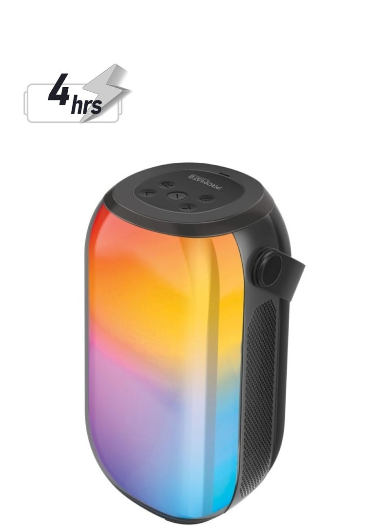 بروميت - مكبر صوت بلوتوث، مكبر صوت محمول لاسلكي عالي الدقة بقوة 20 وات مع أضواء RGB، مقاوم للماء IPX5، وقت تشغيل طويل، تنقل سريع للموسيقى، منفذ USB، فتحة بطاقة TF ومقبض علوي، Spectro-20 - Image 1
