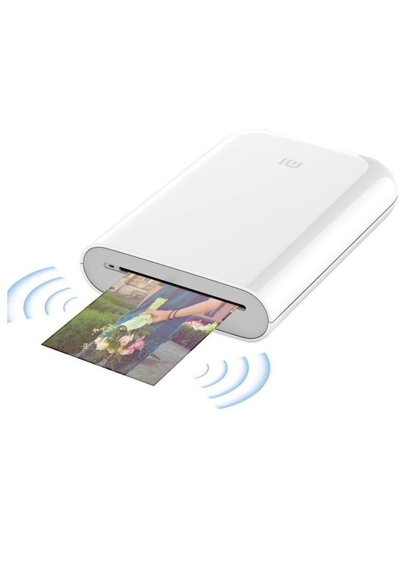Xiaomi - Portable Pocket Mini Photo Printer,300DPI,DIY Share, 500mah,Zinc Paper Printer,TEJ4018GL 2 × 3 inches(50 mm × 76 mm)inch White - Image 1