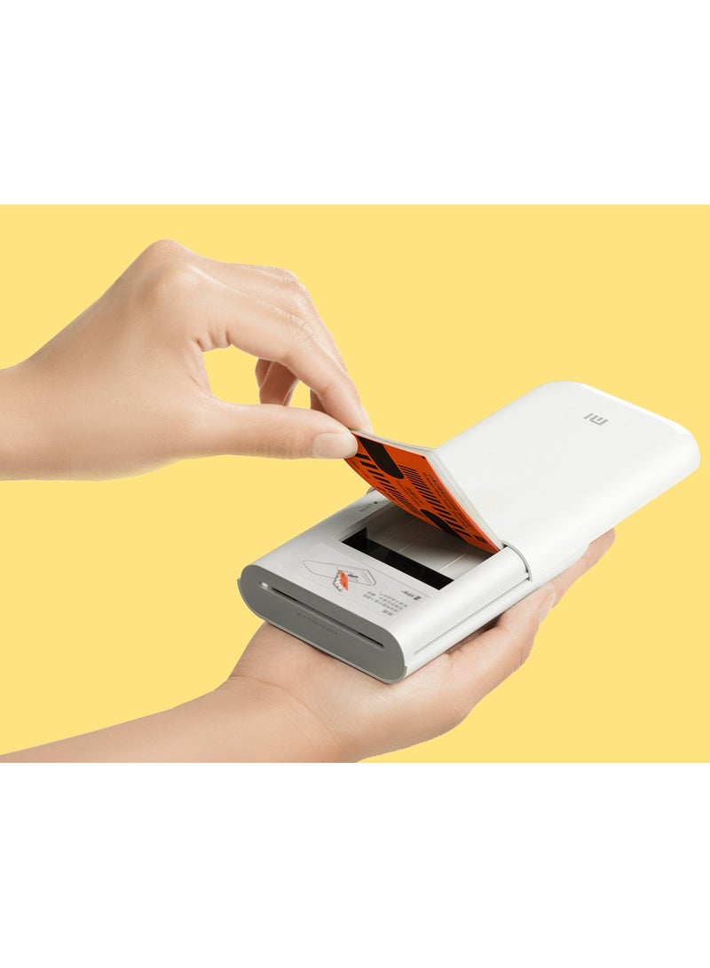 Xiaomi - Portable Pocket Mini Photo Printer,300DPI,DIY Share, 500mah,Zinc Paper Printer,TEJ4018GL 2 × 3 inches(50 mm × 76 mm)inch White - Image 1