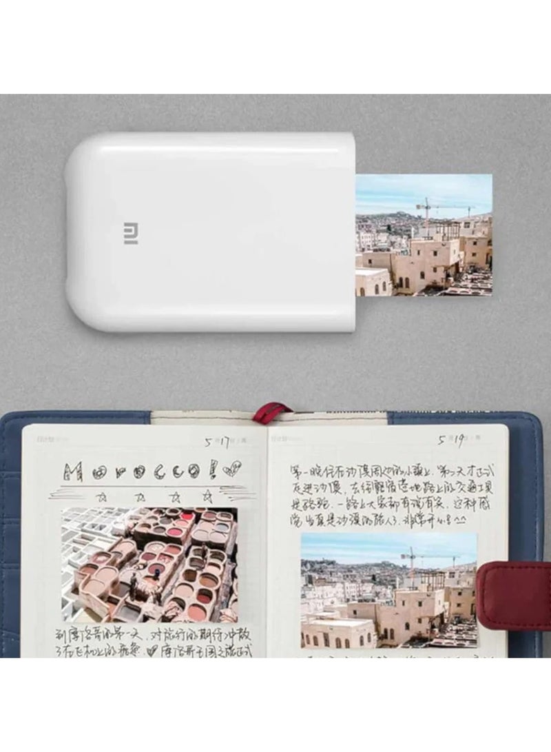 Xiaomi - Portable Pocket Mini Photo Printer,300DPI,DIY Share, 500mah,Zinc Paper Printer,TEJ4018GL 2 × 3 inches(50 mm × 76 mm)inch White - Image 1