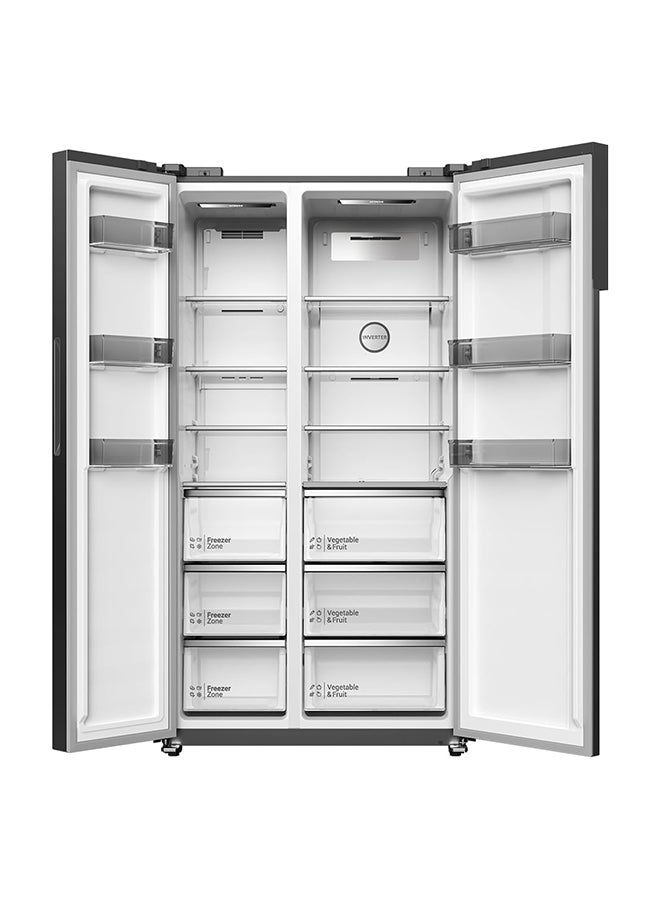 HITACHI - 680L Gross, Net 525L Side by Side 2 Door Refrigerator, 10 Year Warranty on Inverter Compressor, Dual Fan Cooling, Quick Freezing, Mirror Touch Controller-Energy Saving 525 L HRSN9552DDXAE Dark Inox - Image 1