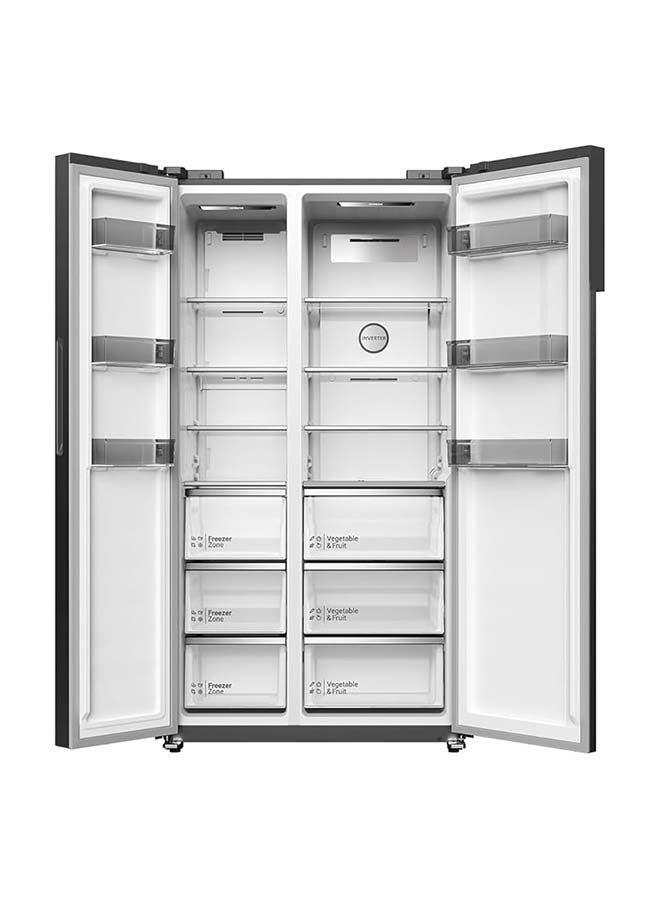 HITACHI - 680L Gross, Net 525L Side by Side 2 Door Refrigerator, 10 Year Warranty on Inverter Compressor, Dual Fan Cooling, Quick Freezing, Mirror Touch Controller-Energy Saving HRSN9552DDXAE Dark Inox - Image 1