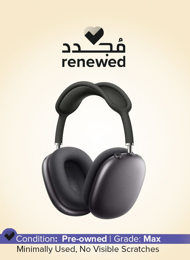 ابل  متجدد - سماعات AirPods Max بتقنية البلوتوث فوق الأذن بخاصية إلغاء الضوضاء النشطة، رمادي فلكي - Image 1