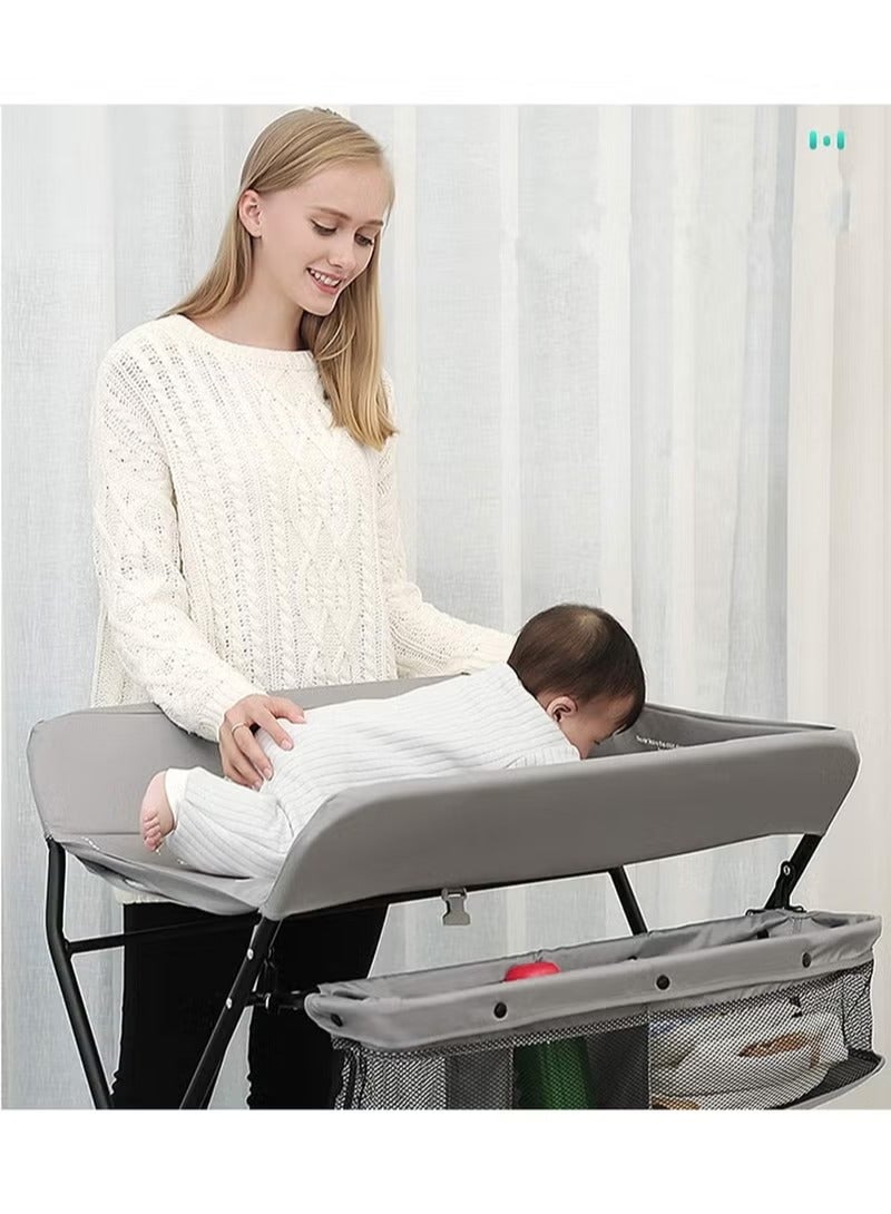Rock Pow - Portable Foldable Baby Diaper Changing Table With Wheels Mobile Nursery Organizer For Newborn Essentials - Image 1