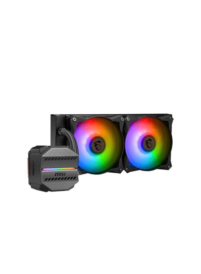MSI - MAG CORELIQUID M240 AIO Liquid Cooler, 240mm Radiator, 78 73 CFM, 2000 RPM Fan Speed, 2 x ARGB 120mm Fans, Two Ball Bearing, Elevated Cooper Plate, Reinforced Tubing, Black 306-7ZW4R14-813 Black - Image 1