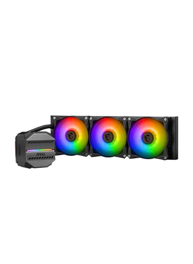 إم اس أي مبرد سائل MAG CORELIQUID M360 AIO، مبرد 360 مم، 78.73 CFM، سرعة المروحة 2000 دورة في الدقيقة، 3 مراوح ARGB 120 مم، محمل كروي، صفيحة نحاسية مرتفعة، أنابيب مقواة، أسود | 306-7ZW4R24-813  - Image 4