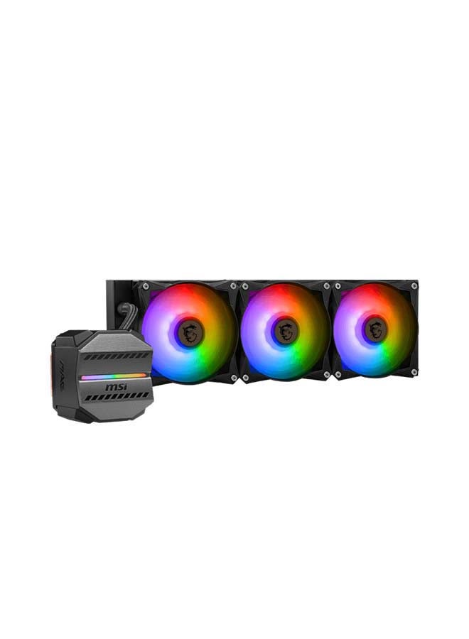 إم اس أي مبرد سائل MAG CORELIQUID M360 AIO، مبرد 360 مم، 78.73 CFM، سرعة المروحة 2000 دورة في الدقيقة، 3 مراوح ARGB 120 مم، محمل كروي، صفيحة نحاسية مرتفعة، أنابيب مقواة، أسود | 306-7ZW4R24-813  - Image 3