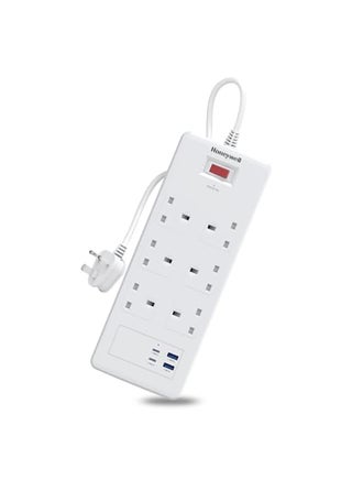6 Out Surge Protector With Master Switch Spike Guard/Extension Board/Power Strip 6 Outlet 2Xpd20W And 2Xusb 1050 Joules 1.8 Meter Extension Cord Dsw Automatic Over Heat And Overcurrent Protection 3 Yrs Manufacturer Warranty Whiteplatinum Series White-Platinum Series - pnsku/N70064392V/45/_/1713873716/e80b77a1-a5ba-4371-acae-e095eb3c624e