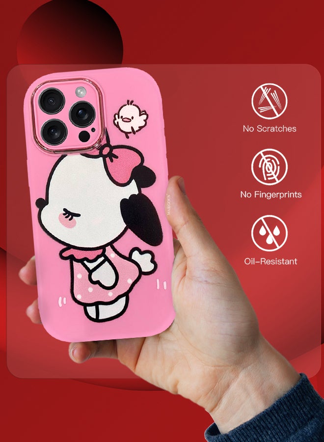 MARGOUN iPhone 15 Pro Max Case Cover Cartoon Case Unique Design For Women Girls With Camera Lens Protection P01 Pink1 - Image 5