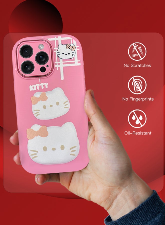 MARGOUN iPhone 14 Pro Max Case Cover Cartoon Case Unique Design For Women Girls With Camera Lens Protection P03 Pink3 - Image 5