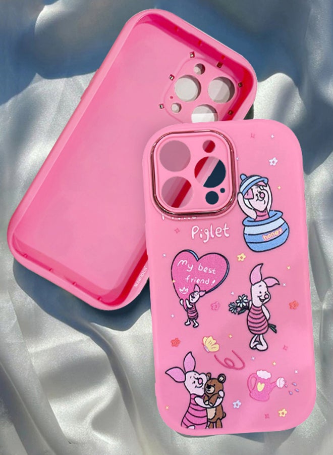 MARGOUN iPhone 15 Pro Max Case Cover Cartoon Case Unique Design For Women Girls With Camera Lens Protection P07 Pink7 - Image 1