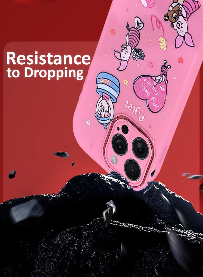 MARGOUN iPhone 15 Pro Max Case Cover Cartoon Case Unique Design For Women Girls With Camera Lens Protection P07 Pink7 - Image 4