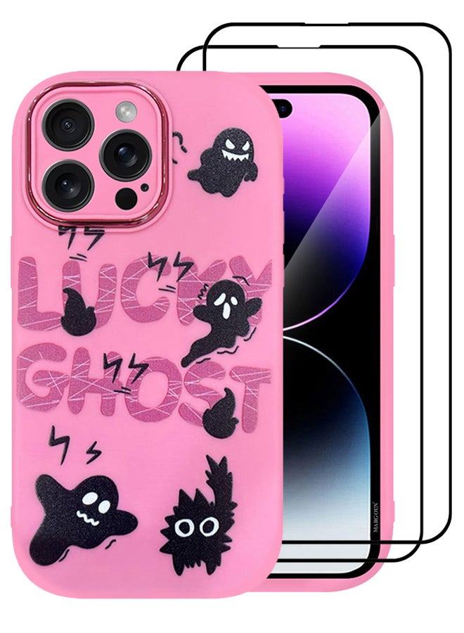 مارجون مجموعة من 3 أغطية حماية لهاتف iPhone 15 Pro Max و2 واقي شاشة بتصميم كرتوني فريد للنساء والفتيات مع حماية عدسة الكاميرا P04 - Image 3