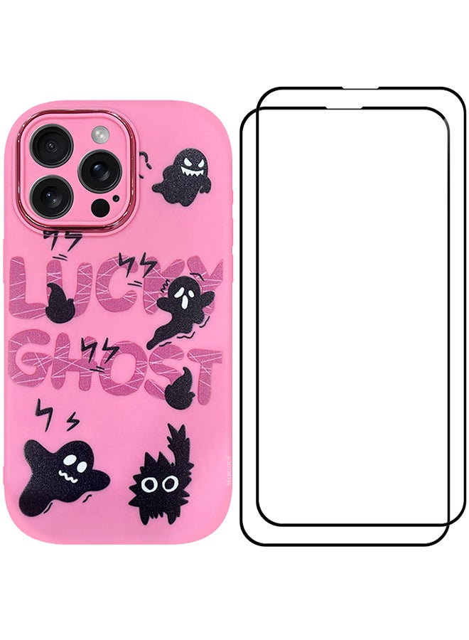 مارجون مجموعة من 3 أغطية حماية لهاتف iPhone 15 Pro Max و2 واقي شاشة بتصميم كرتوني فريد للنساء والفتيات مع حماية عدسة الكاميرا P04 - Image 2