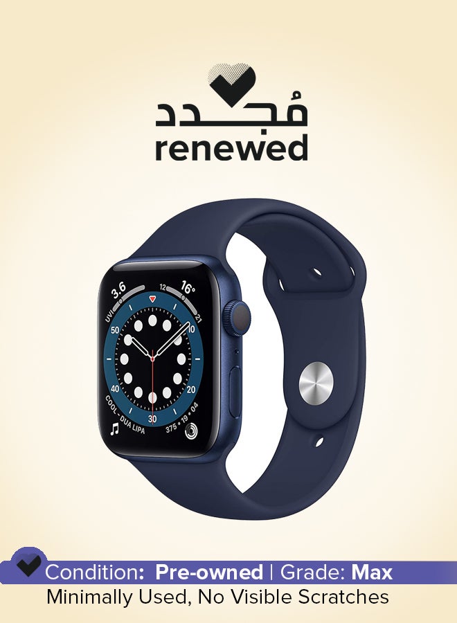 Apple Renewed - Watch Series 6 GPS 44mm Blue Aluminium Case With Deep Navy Sport Band Navy Blue  - Image 1
