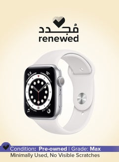 Renewed - Watch Series 6 GPS 40mm Silver Aluminium Case With White Sport Band White