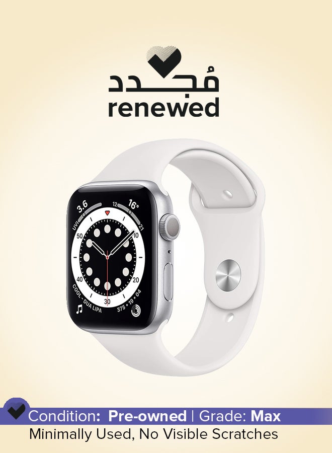 Apple Renewed - Watch Series 6 GPS 40mm Silver Aluminium Case With White Sport Band White  - Image 1