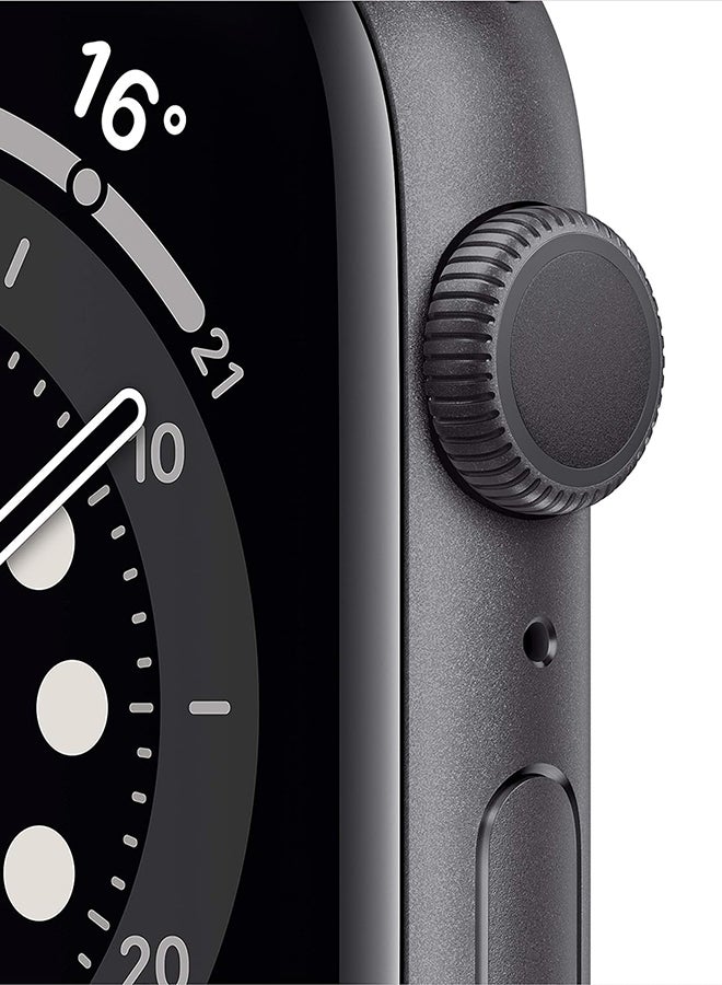 Apple - Renewed - Watch Series 6 GPS 44mm Space Grey Aluminium Case With Black Sport Band Black - Image 1