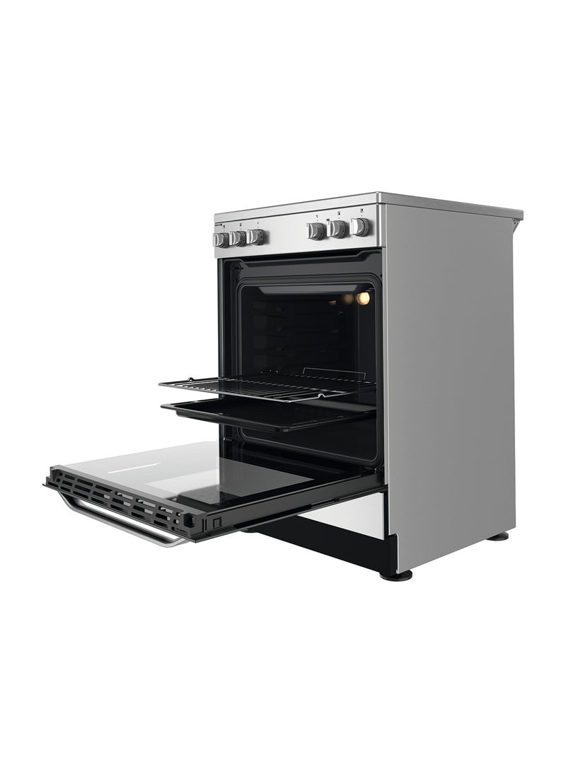 Ariston - Free Standing Ceramic Electric Cooker 60cm, 4 Plate Electric Hotplates, 59 Liters Oven Capacity, Automatic Ignition, Hydrolytic Cleaning System, 1 Year Warranty, Made in Poland AS68V8KHX Inox - Image 1