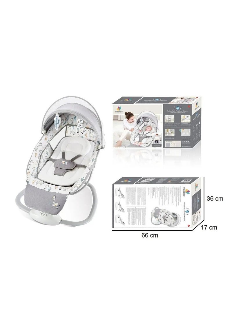 Mastela - 3-In-1 Rocking Cradle And Swing For Newborns, Cactus, Grey - Image 1