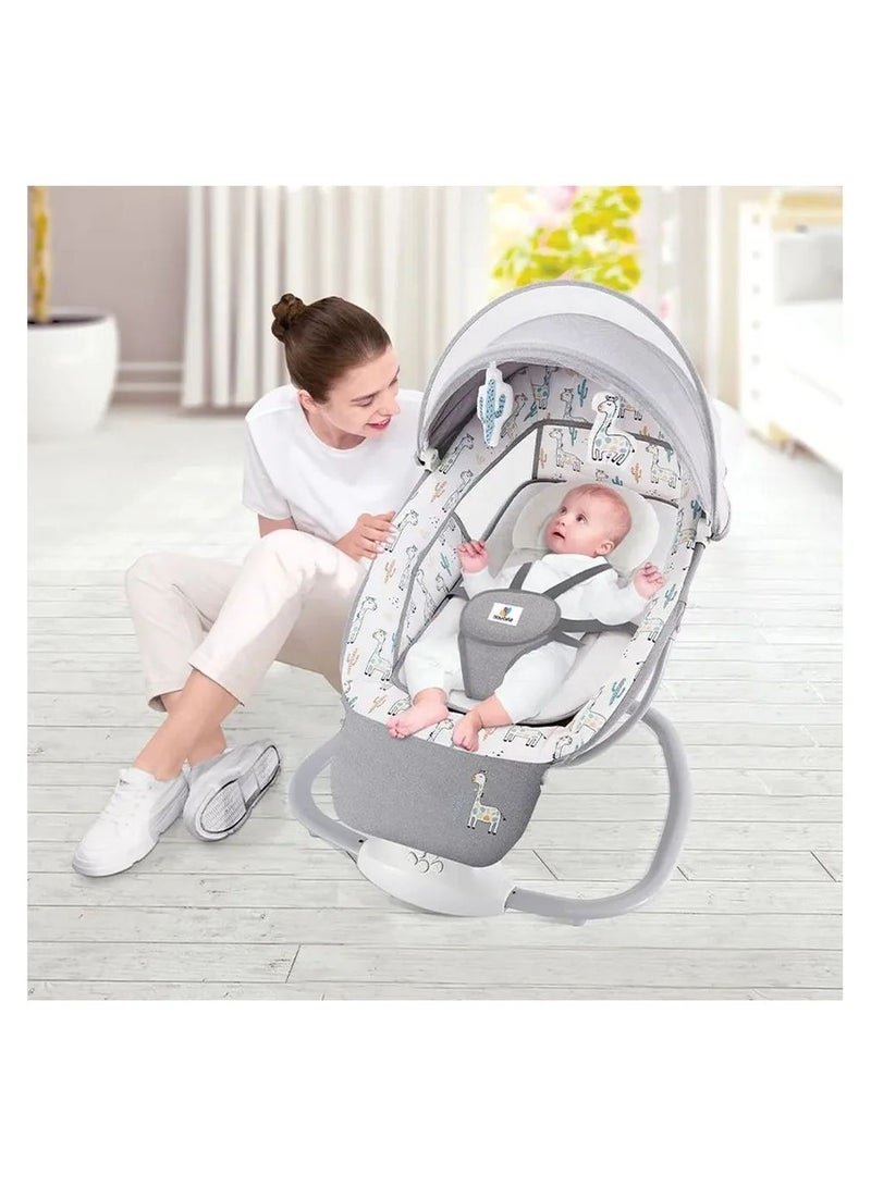 Mastela - 3-In-1 Rocking Cradle And Swing For Newborns, Cactus, Grey - Image 1