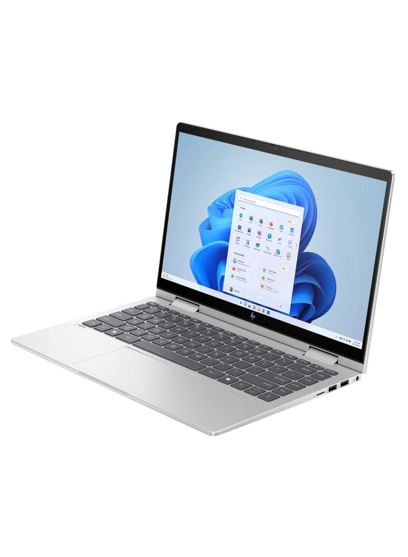 HP - Envy x360 2-in-1 Convertible Laptop with 14-Inch IPS FHD TOUCH Display, Intel Core 7-150U Processor/16GB RAM/512GB SSD/Intel Graphics/5MP Webcam/Backlit Keyboard/FPR/Win 11 H English Natural Silver - Image 1