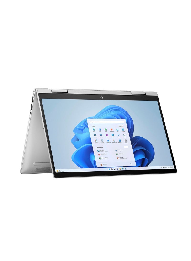 HP - Envy x360 2-in-1 Convertible (Upgraded Version) Laptop with 14-Inch IPS FHD Touch Display, Intel Core 5-120U Processor/8GB RAM/512GB SSD/Intel Graphics/5MP Webcam/Backlit Keyboard/FPR/Win 11 H English Natural Silver - Image 1